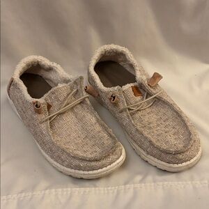 Hey Dude Beige/Taupe Slip-On Casual Loafers